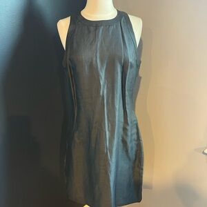 Zara Collection Linen Blend Shift Dress Gray Sleeveless Racerback Sheath